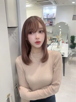 ミディアム カラー 高島大登/顔周り /レイヤーカットのヘアスタイル