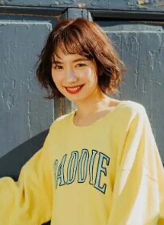 カラー ミディアム ブリーチなしWカラー /酸性ストレート河本のヘアスタイル