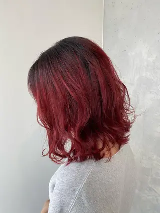 ミディアム カラー ヘアアレンジ 【艶髪×韓国風】 毛流れ職人 RYOのヘアスタイル