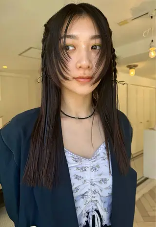 ロング ブリーチカラー🎀 韓国風/寺門美優のヘアスタイル