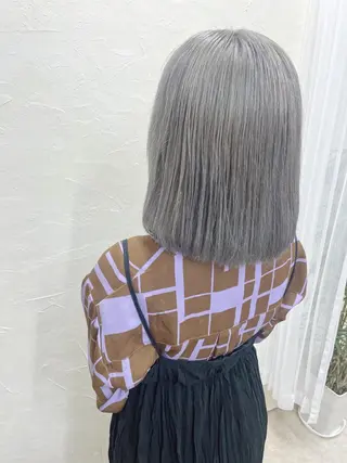 ミディアム カラー ケアブリーチ /髪質 改善/古橋圭史郎のヘアスタイル