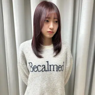ミディアム カラー はちすか るかのヘアスタイル