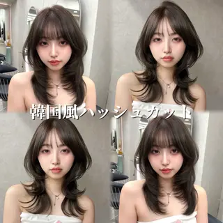 セミロング Lond mare レイヤーカット/韓国のヘアスタイル