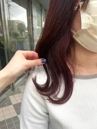 セミロング カラー ハラダ ヒナミのヘアスタイル