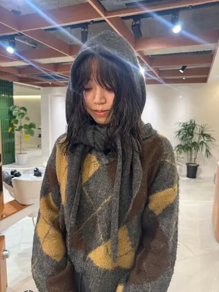 セミロング カラー ショート・ボブパーマ 指名No.1かけるのヘアスタイル