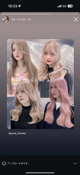 ロング カラー モテ髪💕ハイトーン ベージュ yuriaのヘアスタイル