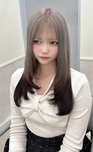 ロング 💎のぼりゆい/大須 ブリーチなしWカラーのヘアスタイル