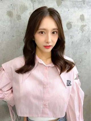 ミディアム カラー 髪質改善/韓国ヘア レイヤー/新宿/ロミのヘアスタイル