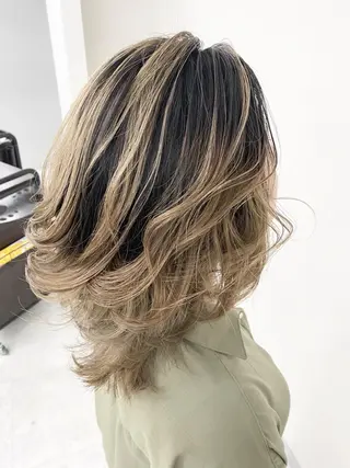 セミロング カラー カットモデル募集🌈 北千住のヘアスタイル