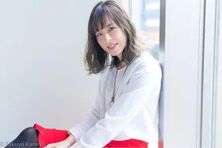 ミディアム カラー パーマ ◎TAKU ◎ 小顔カットのヘアスタイル