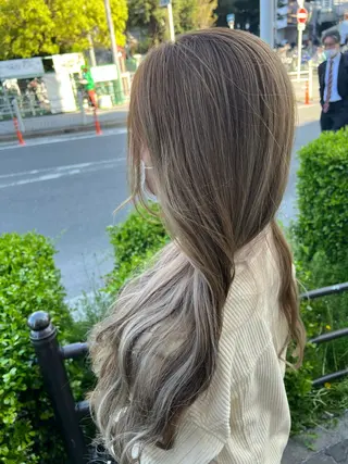 ロング カラー mimiiy梅田 中崎町ハイトーンのヘアスタイル