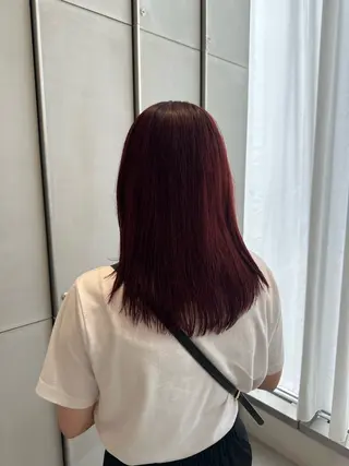 ミディアム カラー ミオ💎透ける暗髪/ ブリーチなしWカラーのヘアスタイル