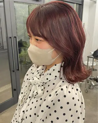 カラー ヘアアレンジ パーマ、ボブ、透明感 カラー、小須田ゆあのヘアスタイル