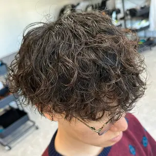 ミディアム パーマ メンズ 縮毛矯正/メンズ パーマWATARUのヘアスタイル