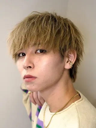 ショート カラー パーマ メンズ 外国人風カラー職人 レオのヘアスタイル