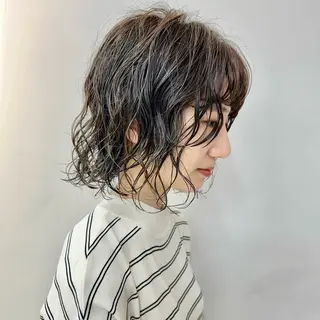 パーマ RIN パーマ/暖色カラーのヘアスタイル