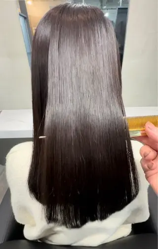 セミロング カラー 髪質改善/縮毛矯正/ ブリーチ/荊尾のヘアスタイル