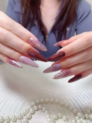 ネイル ネイルサロンAiri 長さ出し·シンプルのネイルデザイン