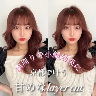 ロング カラー レイヤーカット/ 顔周り 五島巨幹のヘアスタイル