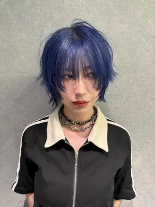 ショート カラー rilas博多所属・jyui/原宿 ハイトーン/デザインのヘアスタイル