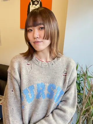 ミディアム アトム/ウルフ パーマ/レイヤーのヘアスタイル