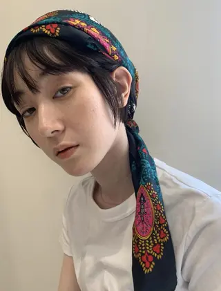 カラー ミディアム パーマ CEINE PATHのヘアスタイル