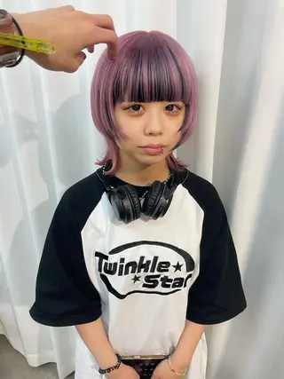 ミディアム 有人/バレイヤージュ /シャドールーツのヘアスタイル