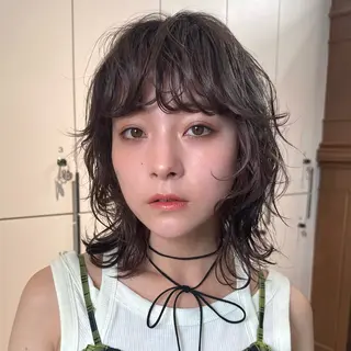 ミディアム レイヤー/パーマ/ 艶カラー/💚千琴のヘアスタイル