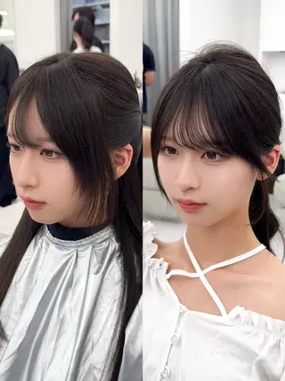 ミディアム カラー ヘアアレンジ 顔周り&ミディアム 特化/池袋/kokiのヘアスタイル