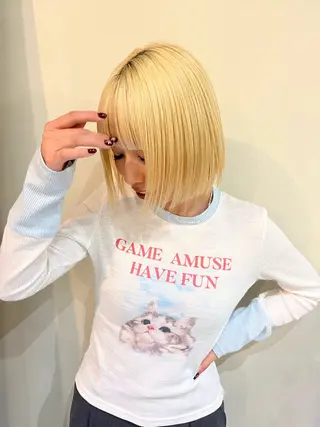 ショート カラー 無料カット/ハイ トーンカラー/きらのヘアスタイル