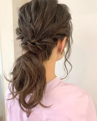 セミロング Click所属・クニモトハルナ ボブ/柔らかカラーのヘアスタイル