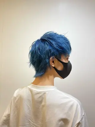 カラー メンズ エクステ/ハイトーン /レイヤーカットのヘアスタイル