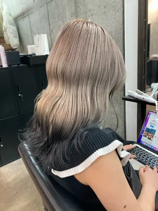 セミロング カラー ✨最安値✨エクステ カラー🌼つきな🌼のヘアスタイル