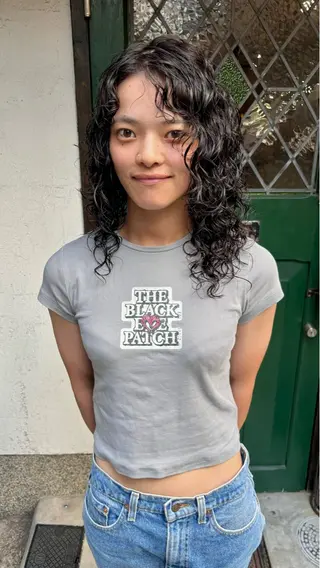 ミディアム パーマ 大石 朱純のヘアスタイル