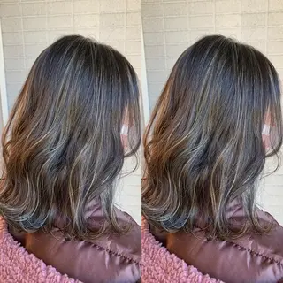 ミディアム カラー 髪質改善 頭身浴/ 中田のヘアスタイル