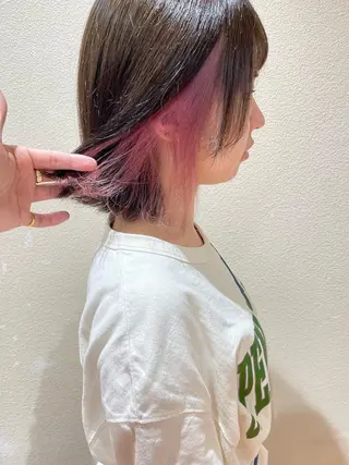 ショート カラー 髪質改善ｶﾗｰ ｹｱﾌﾞﾘｰﾁ/ﾀﾑのヘアスタイル