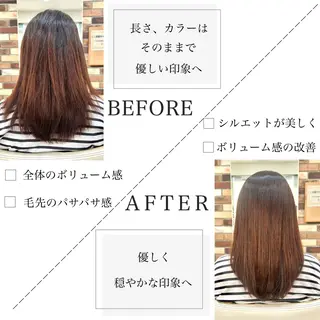 セミロング パーマ スパークヘア所属・大人女性の縮毛矯正/ 艶髪職人/馬渕樹のヘアスタイル