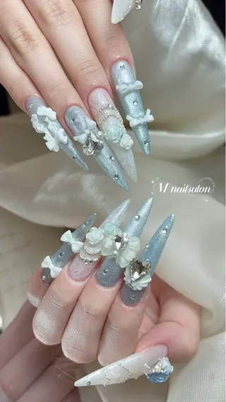 ロング M🌷nail 長さだし専門店のネイルデザイン