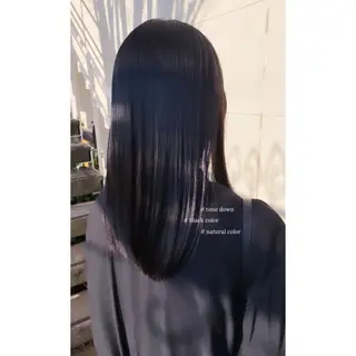 セミロング カラー 艶カラー/縮毛矯正 /豊川/ユキのヘアスタイル