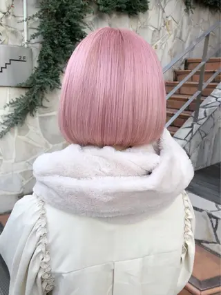 ショート カラー ミルクティー/ピンク カラー/ みう🎀のヘアスタイル