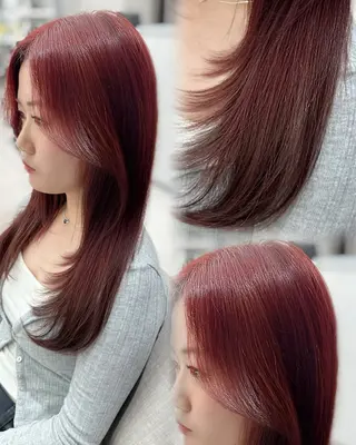 ロング 京都レイヤーカット/ 縮毛矯正/羽柴りくのヘアスタイル