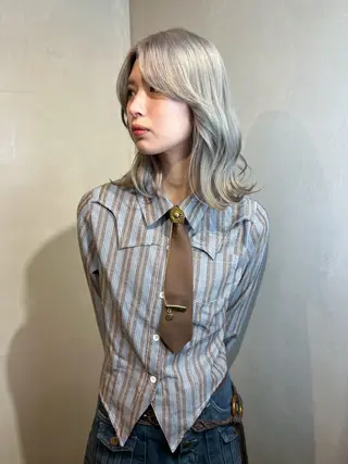 ミディアム カラー Aya/四条烏丸/ インナーカラーのヘアスタイル