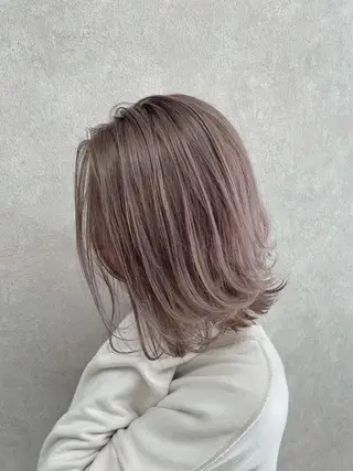 ミディアム カラー パーマ ヘアアレンジ ネイル マツエク・マツパ アイブロウ カラー特化サロン大阪 ルービック江坂/新城のヘアスタイル