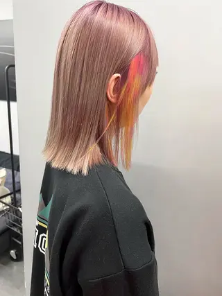 ミディアム カラー 【痛くないブリーチ】 野村友大のヘアスタイル