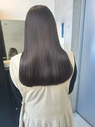 セミロング カラー パーマ ヘアアレンジ 透明感/オリーブ/ グレージュ/YUKAのヘアスタイル