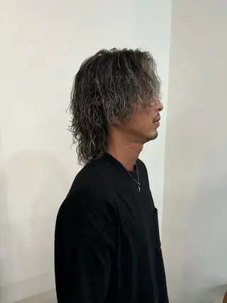 パーマ メンズ スパイキーパーマ 柏NO1 藤本葉のヘアスタイル