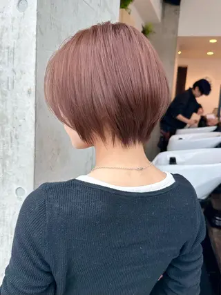 ショート ✨透明感カラー/縮毛 恵比寿HAYATO✨のヘアスタイル