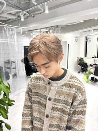 カラー メンズ パーマ&ブリーチ /飯牟田/GEAR.のヘアスタイル