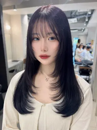 ロング カラー 韓国レイヤー×モテ髪 /MITSUKI🤍のヘアスタイル