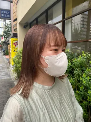 ミディアム 田中 鈴乃のヘアスタイル